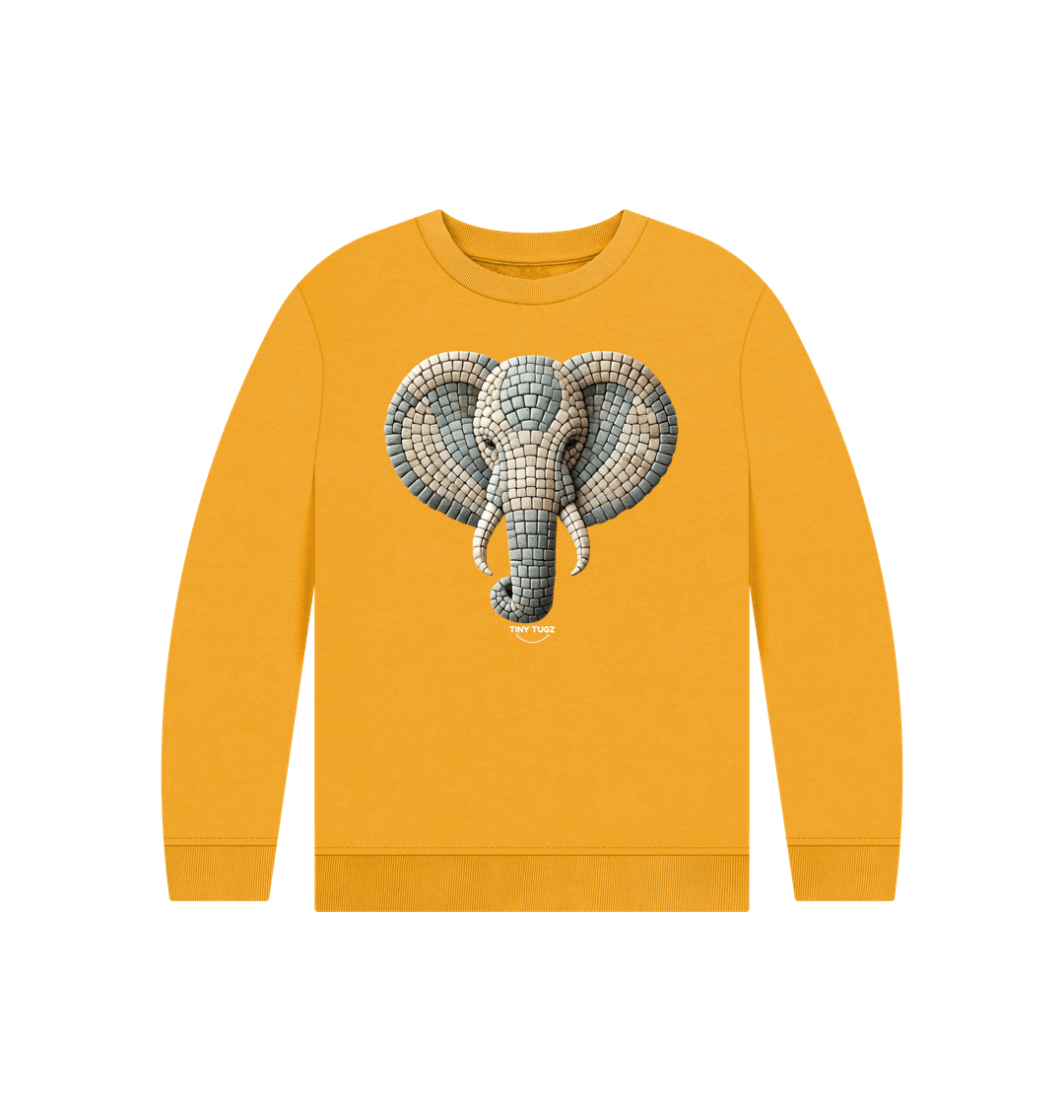 Mustard Printed Kids Jumper