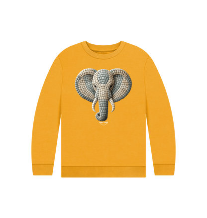 Mustard Printed Kids Jumper