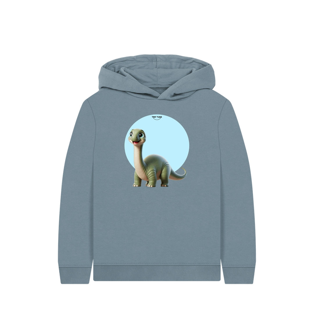 Stone Blue Printed Kids Hoodie