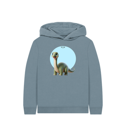 Stone Blue Printed Kids Hoodie