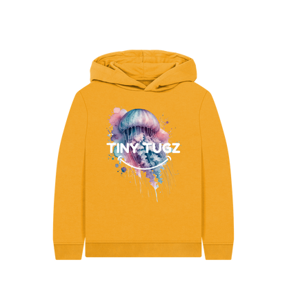 Mustard Printed Kids Hoodie