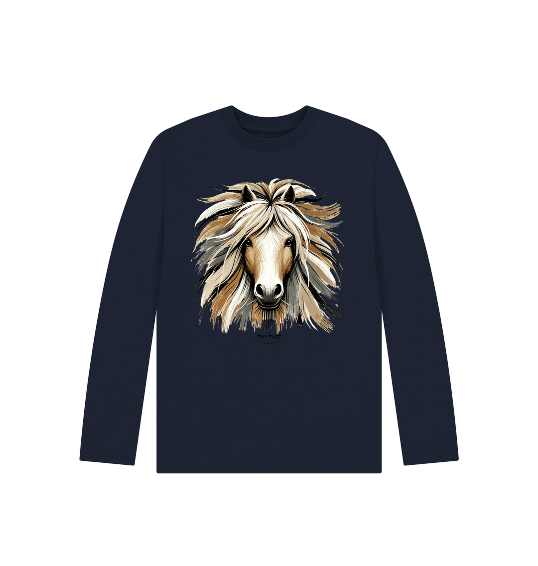 Navy Blue Printed Kids T-Shirt