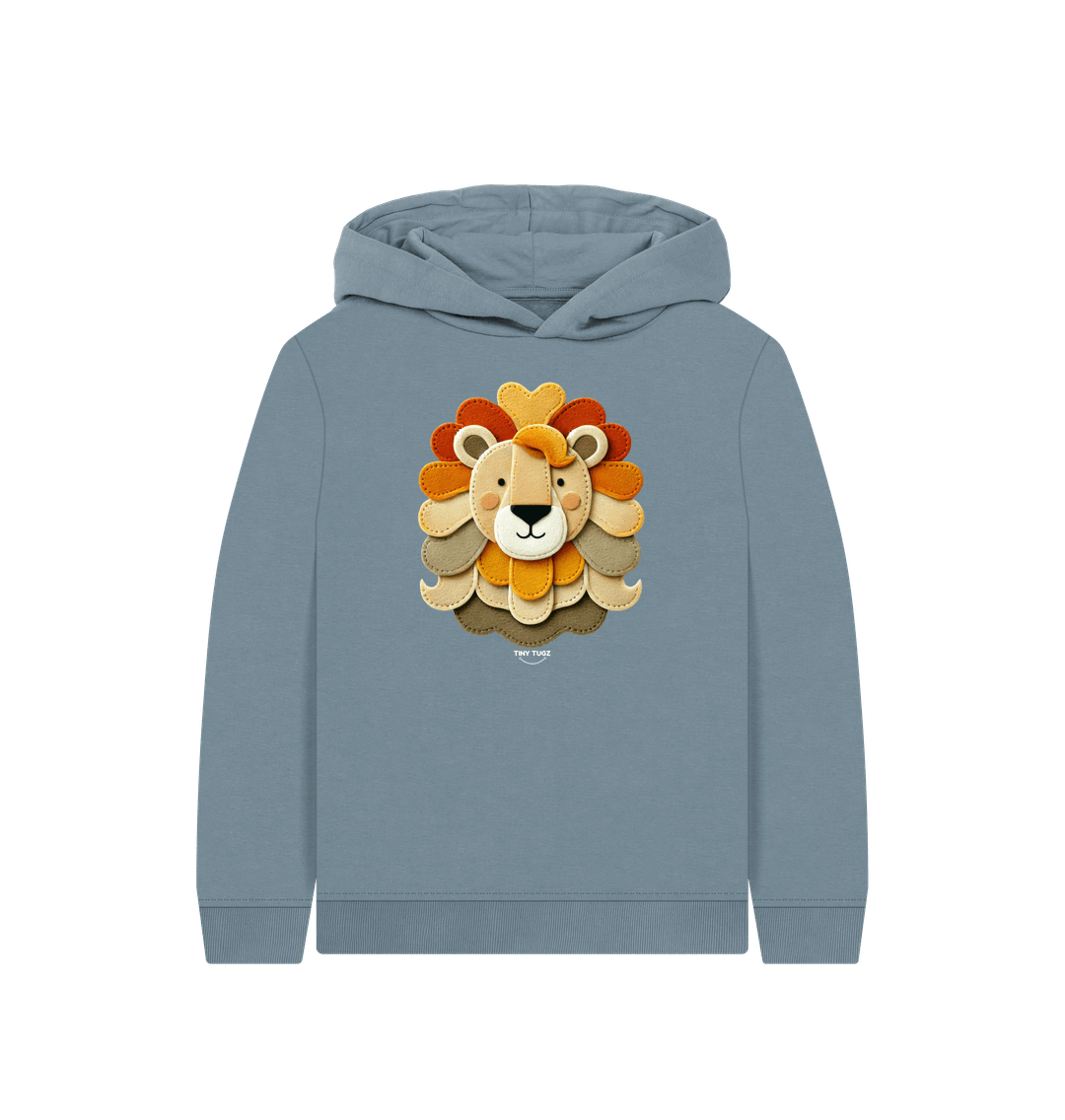 Stone Blue Printed Kids Hoodie