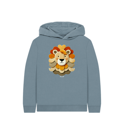 Stone Blue Printed Kids Hoodie