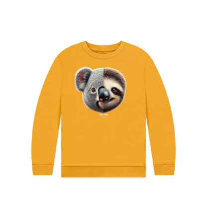 Mustard Printed Kids Jumper
