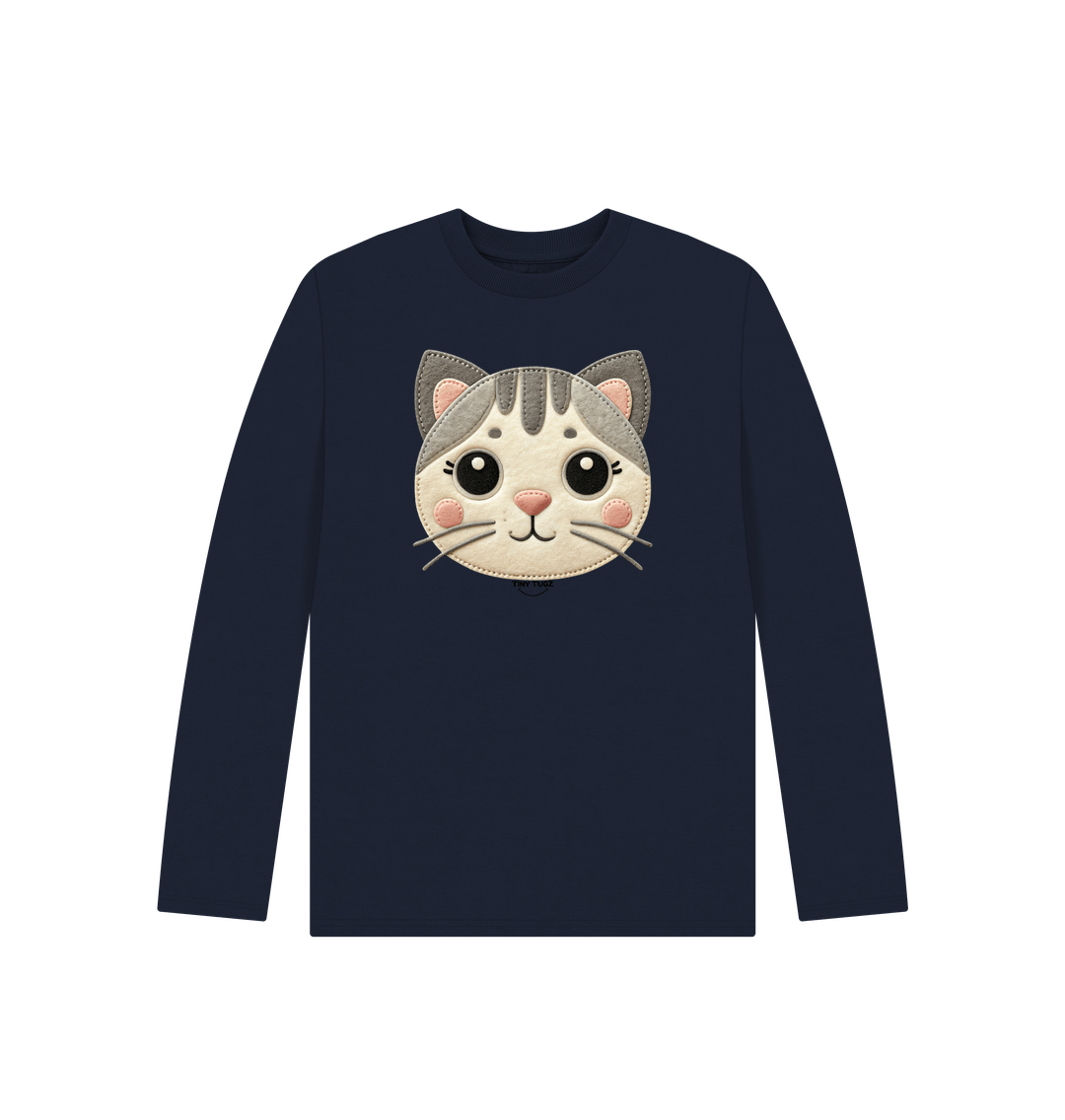 Navy Blue Printed Kids T-Shirt