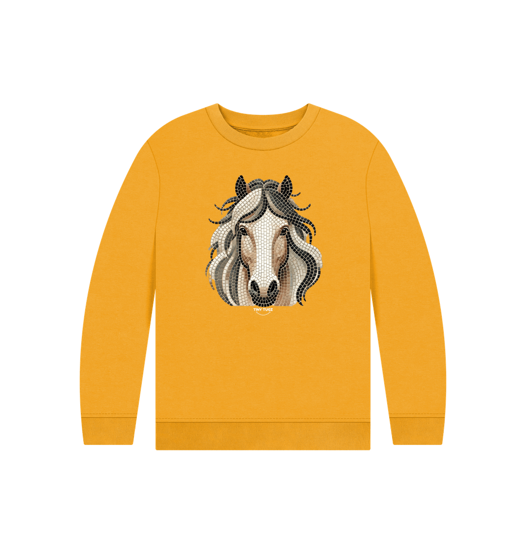 Mustard Printed Kids Jumper