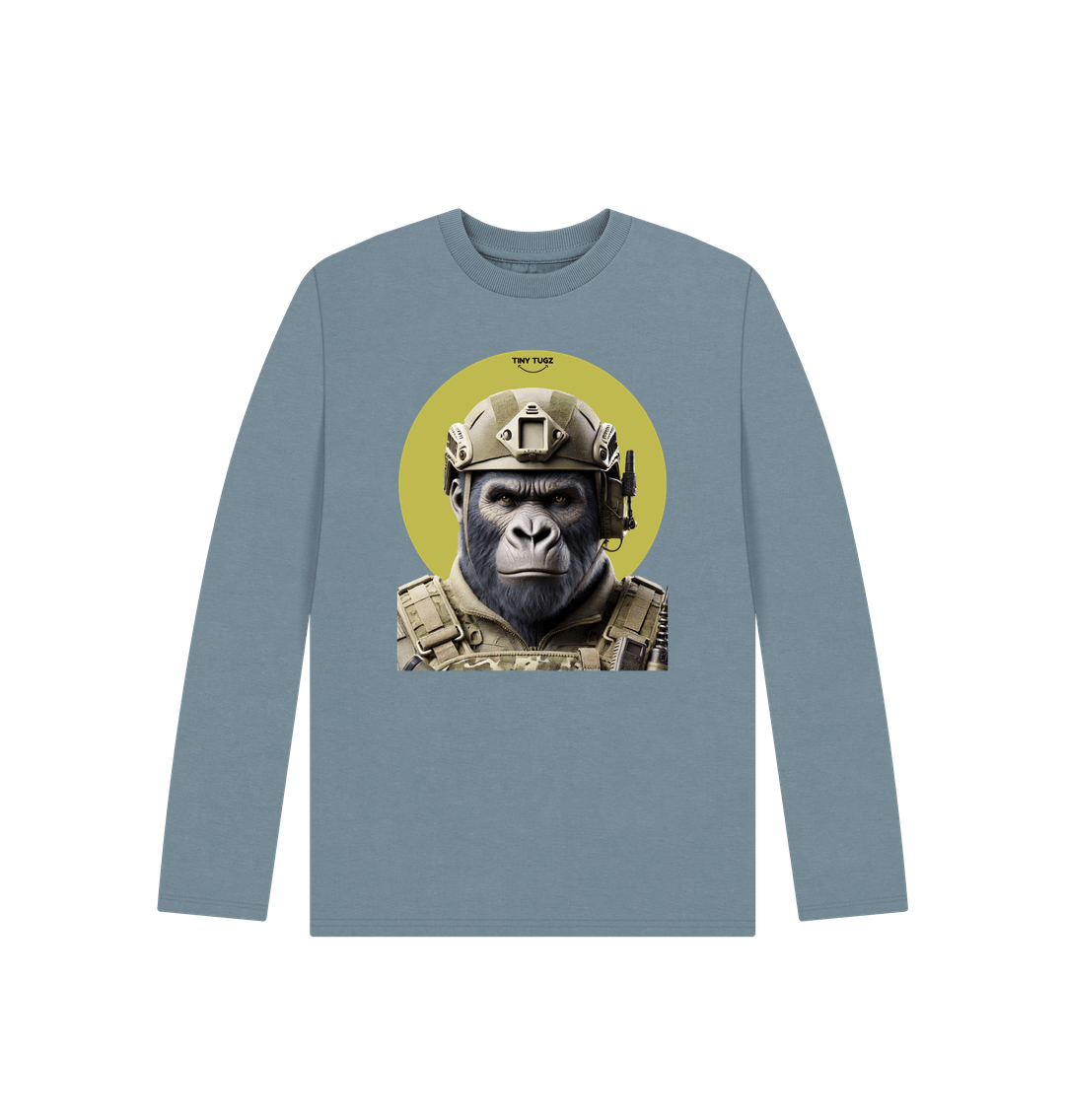 Stone Blue Printed Kids T-Shirt