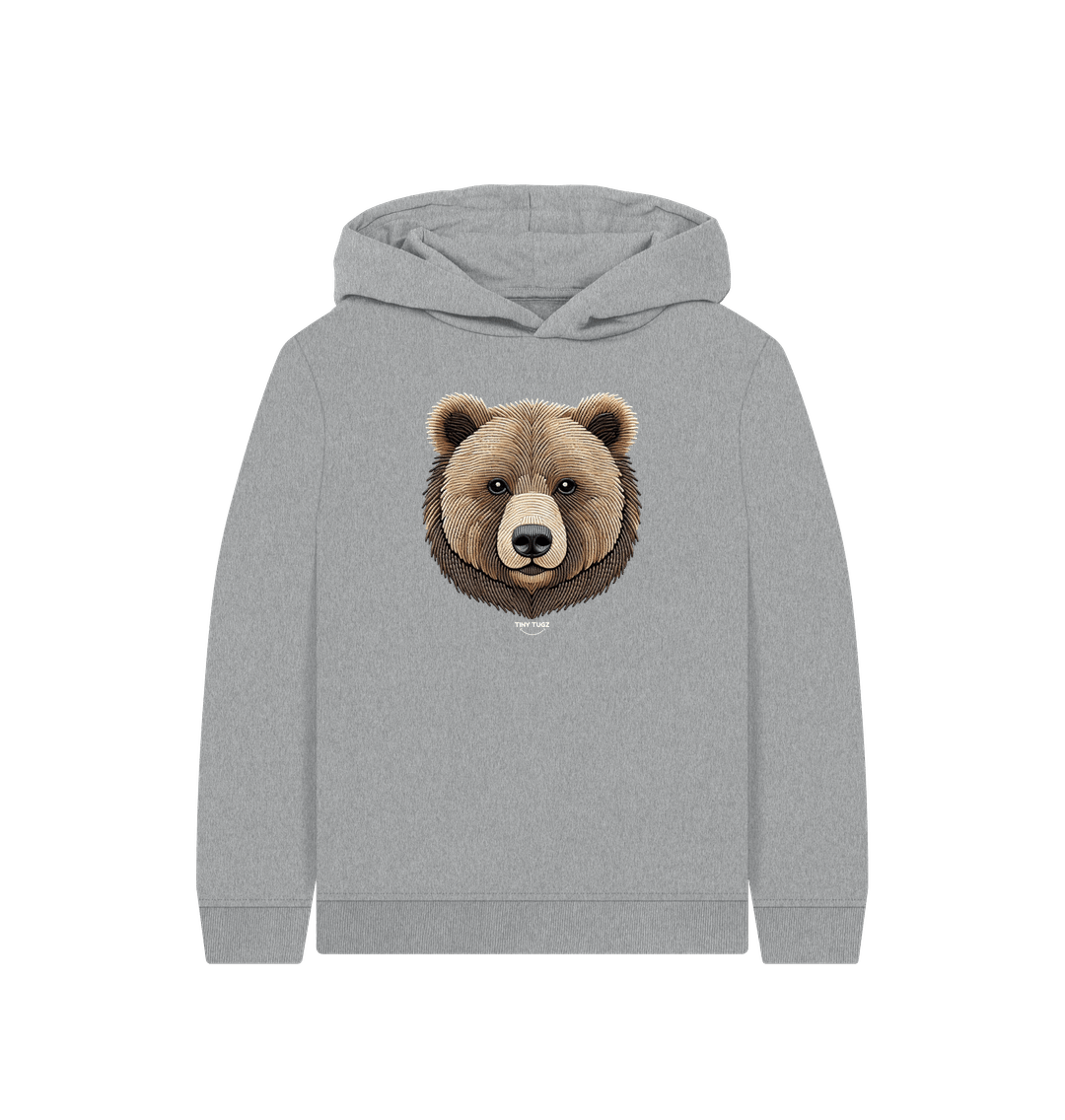 Athletic Grey Printed Kids Hoodie