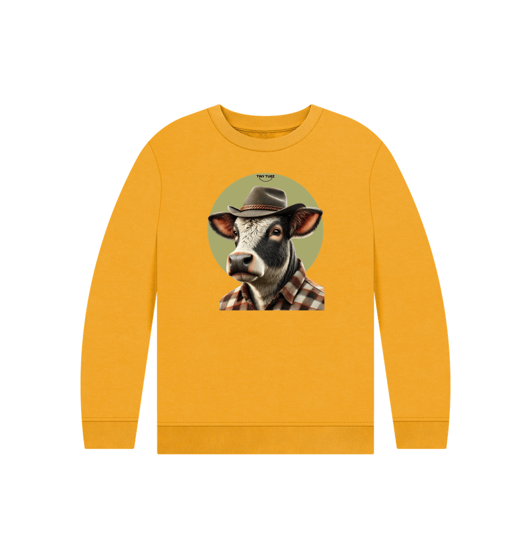 Mustard Printed Kids Jumper