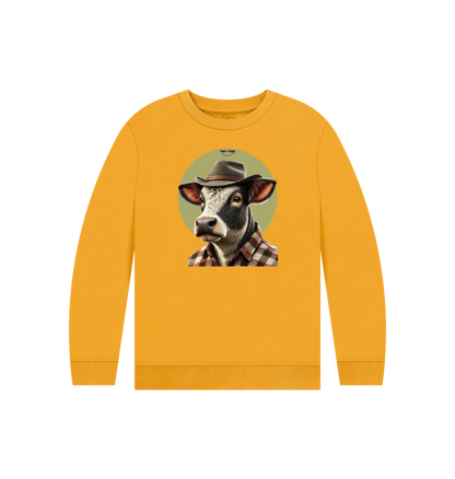Mustard Printed Kids Jumper
