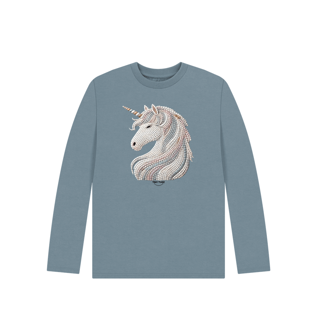 Stone Blue Printed Kids T-Shirt