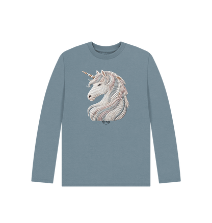 Stone Blue Printed Kids T-Shirt
