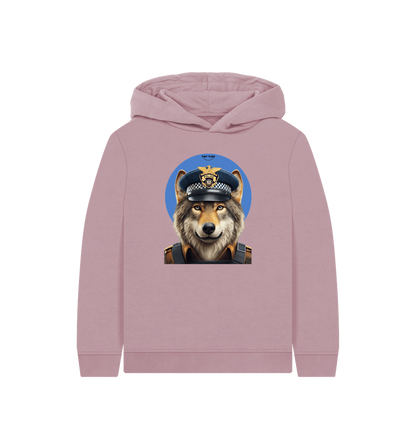 Mauve Printed Kids Hoodie