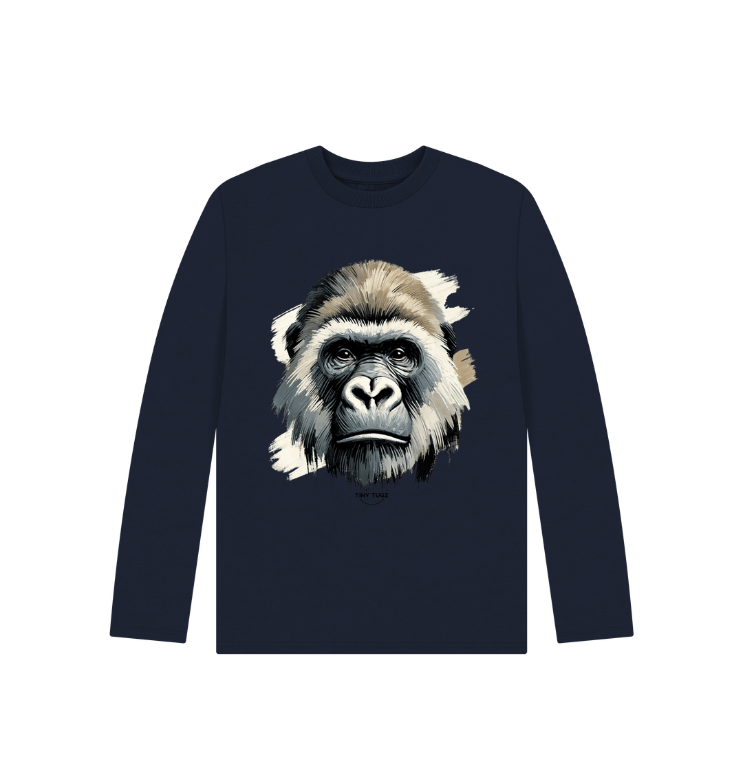 Navy Blue Printed Kids T-Shirt