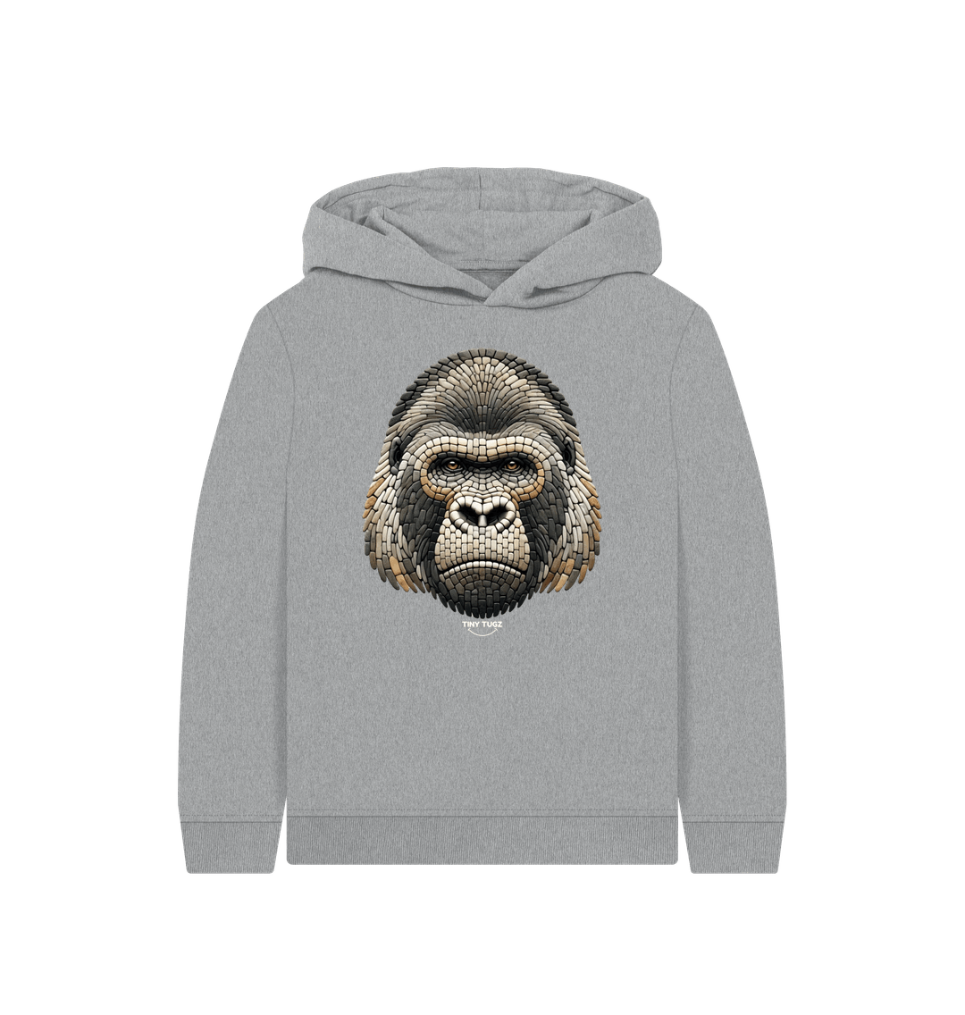 Athletic Grey Printed Kids Hoodie