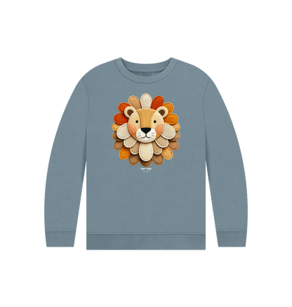 Stone Blue Printed Kids Jumper