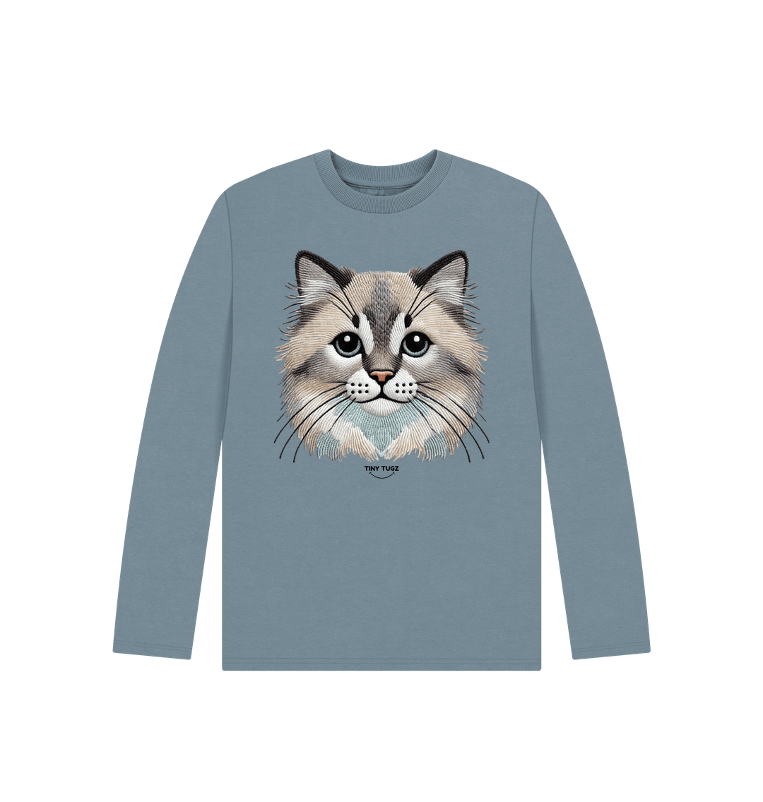 Stone Blue Printed Kids T-Shirt