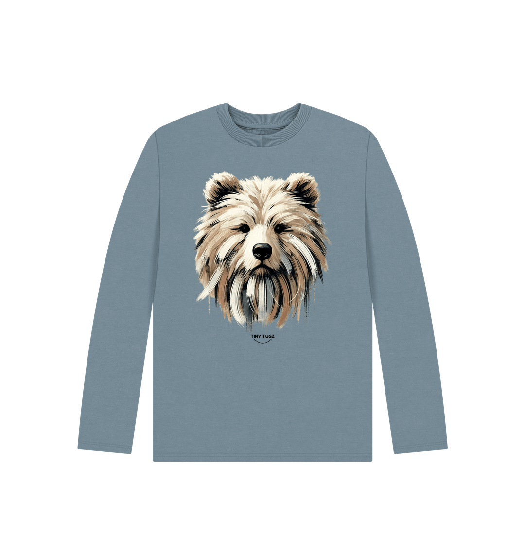 Stone Blue Printed Kids T-Shirt