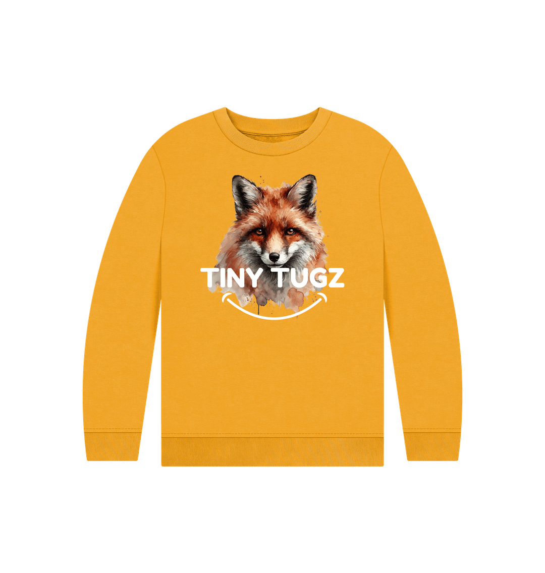 Mustard Printed Kids Jumper