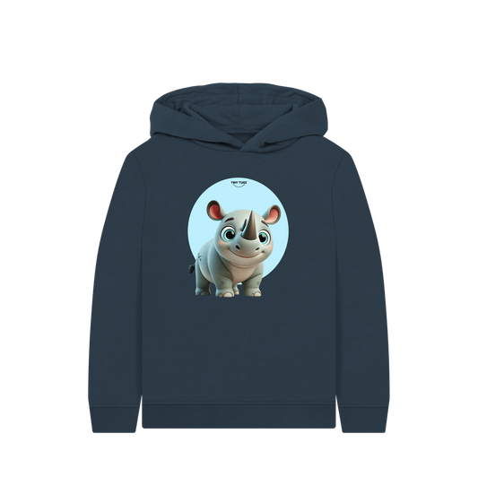 Navy Blue Printed Kids Hoodie