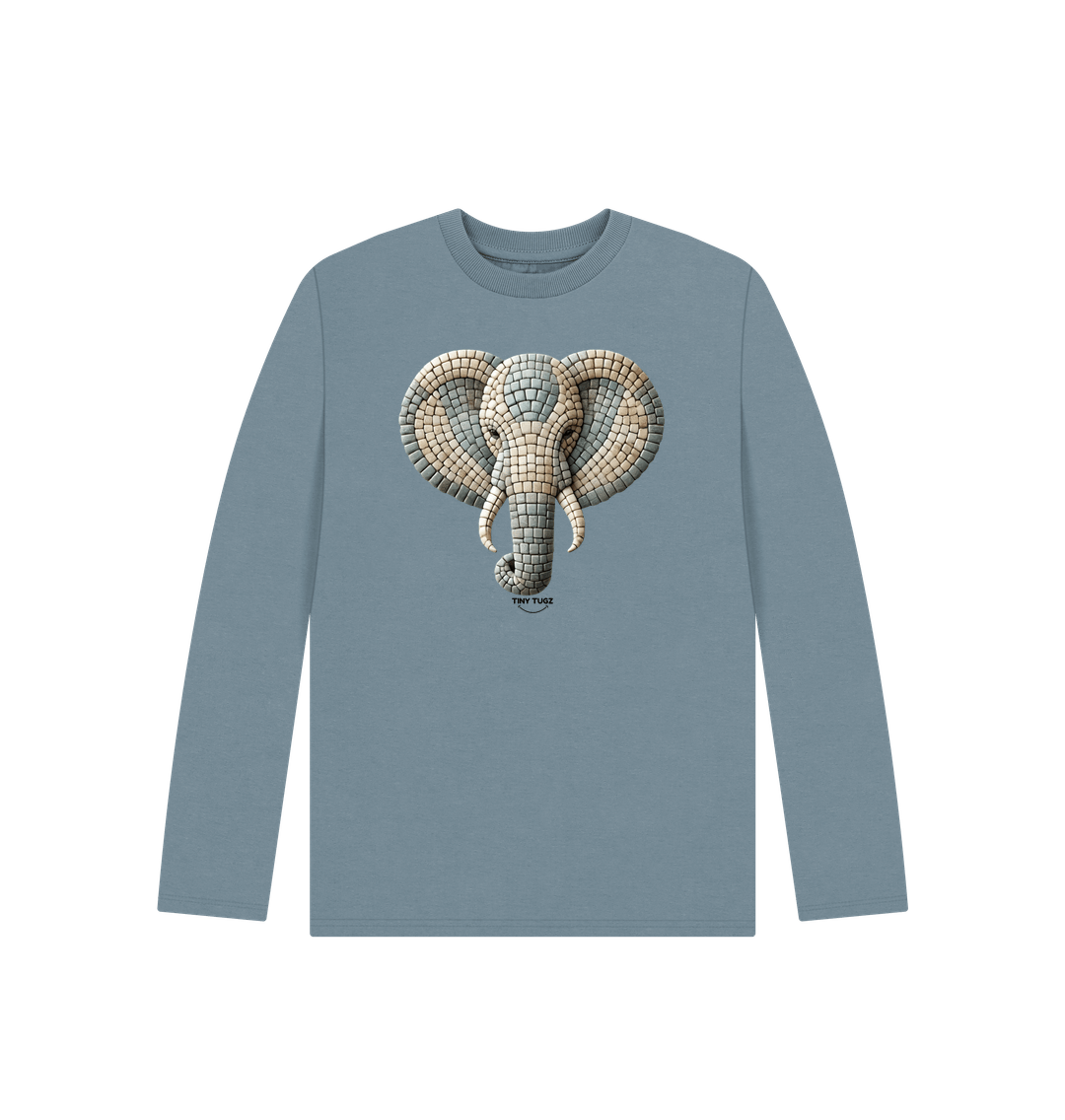 Stone Blue Printed Kids T-Shirt