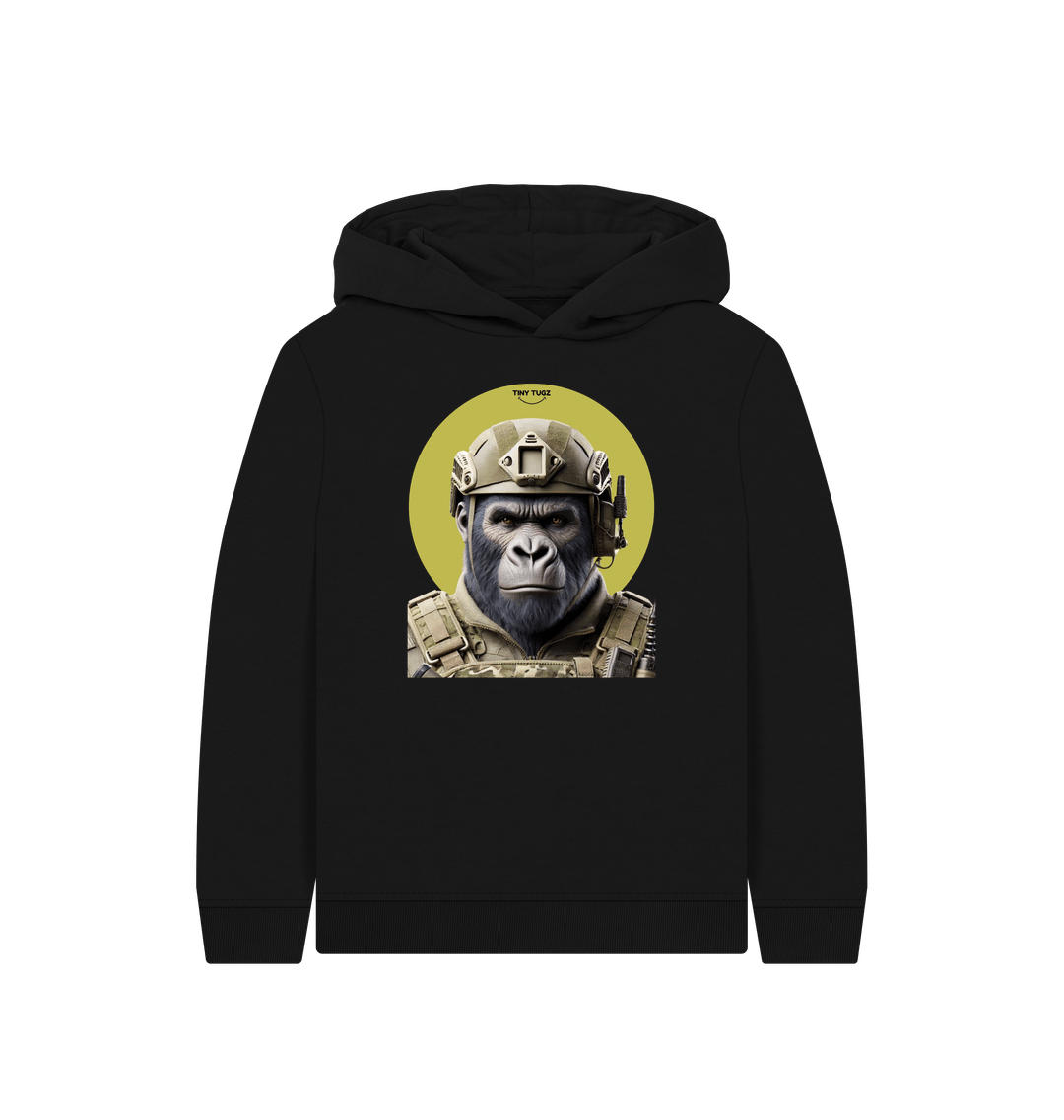 Black Printed Kids Hoodie