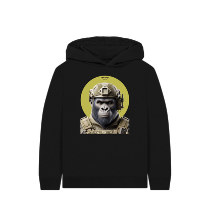 Black Printed Kids Hoodie
