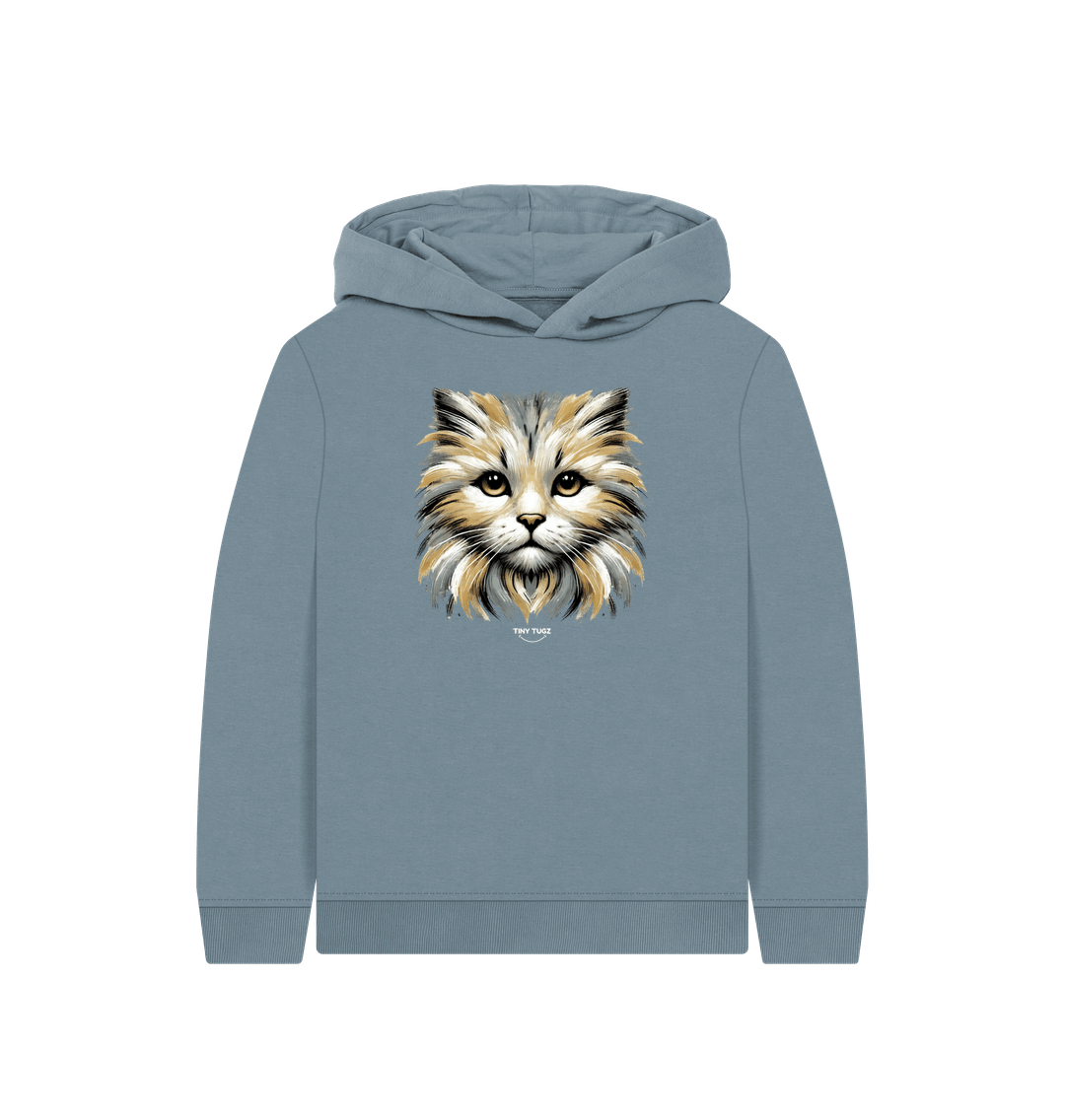 Stone Blue Printed Kids Hoodie