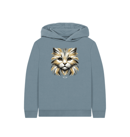 Stone Blue Printed Kids Hoodie