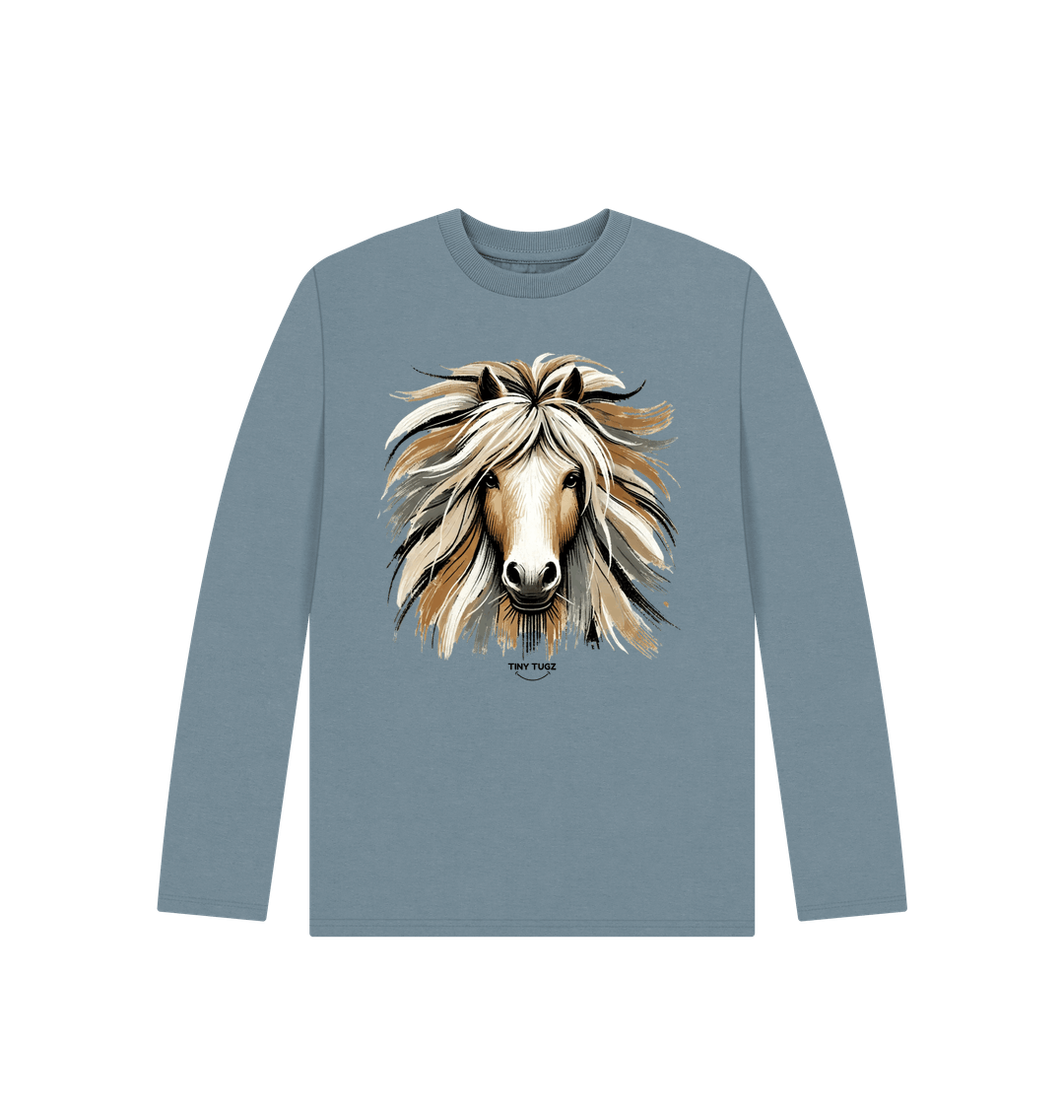 Stone Blue Printed Kids T-Shirt