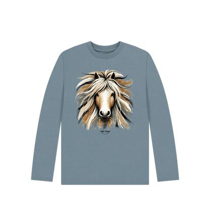 Stone Blue Printed Kids T-Shirt