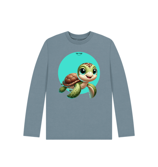 Stone Blue Printed Kids T-Shirt