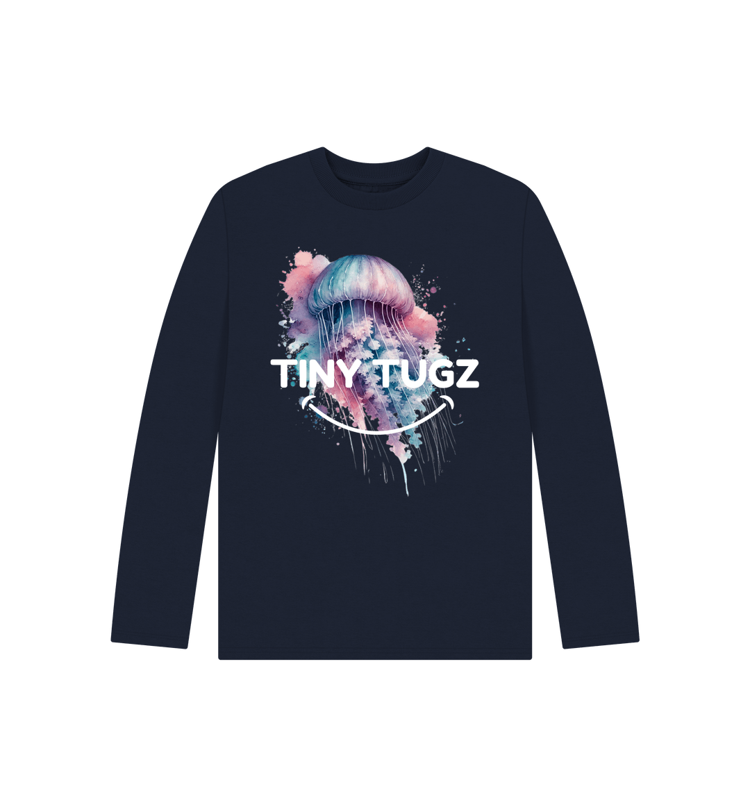 Navy Blue Printed Kids T-Shirt
