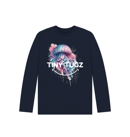 Navy Blue Printed Kids T-Shirt
