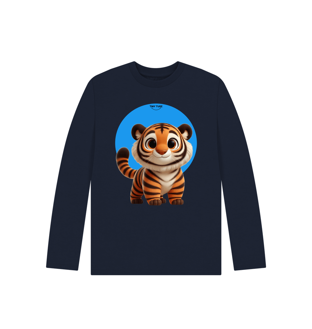 Navy Blue Printed Kids T-Shirt