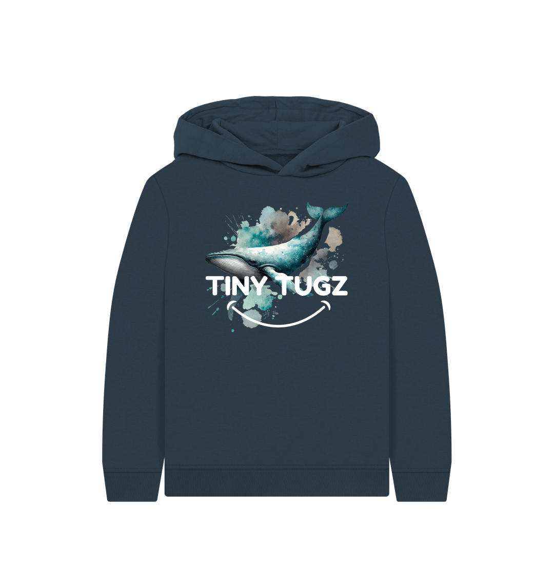 Navy Blue Printed Kids Hoodie