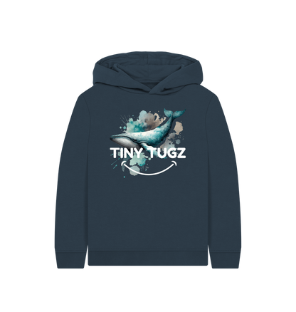 Navy Blue Printed Kids Hoodie