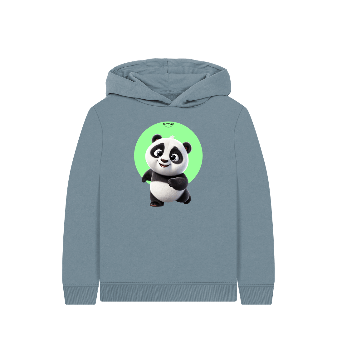 Stone Blue Printed Kids Hoodie