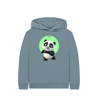 Stone Blue Printed Kids Hoodie