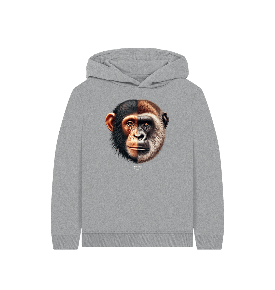 Athletic Grey Printed Kids Hoodie