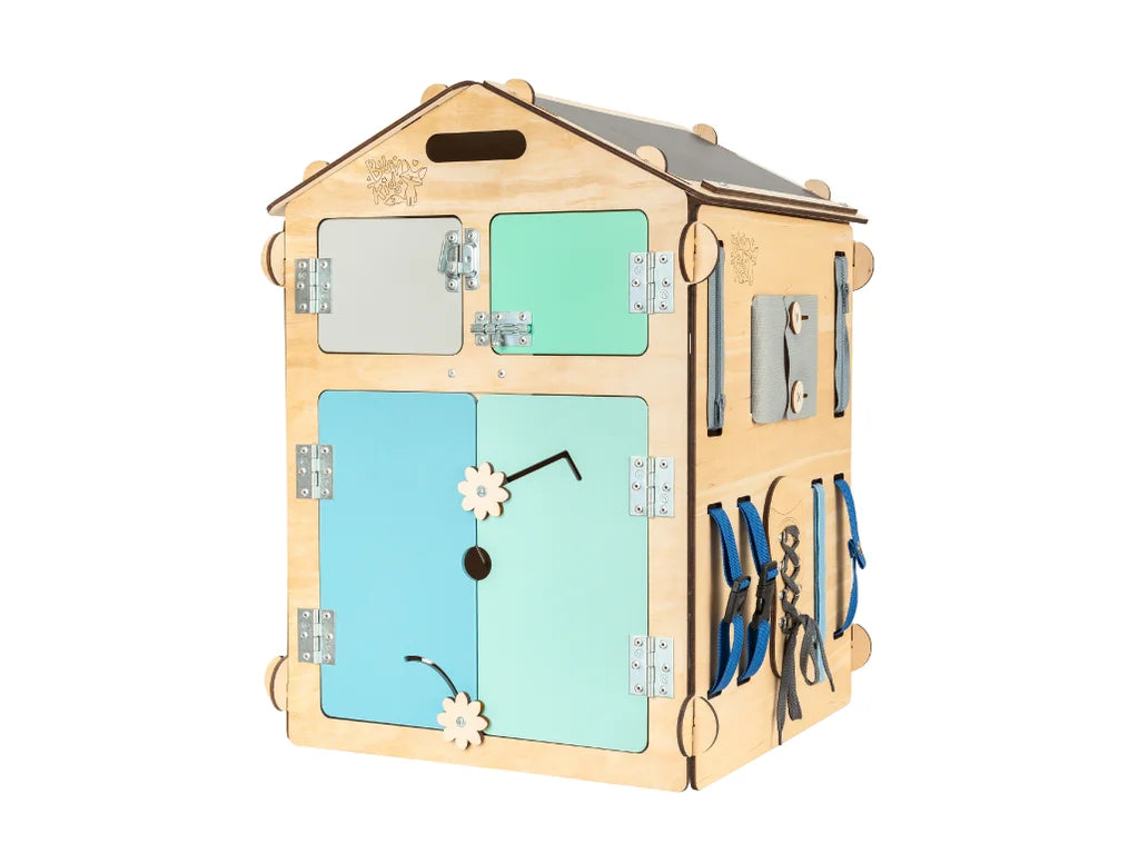 Mint Busy Board House – 6-Panel Montessori Activity Playhouse, Limited Edition
