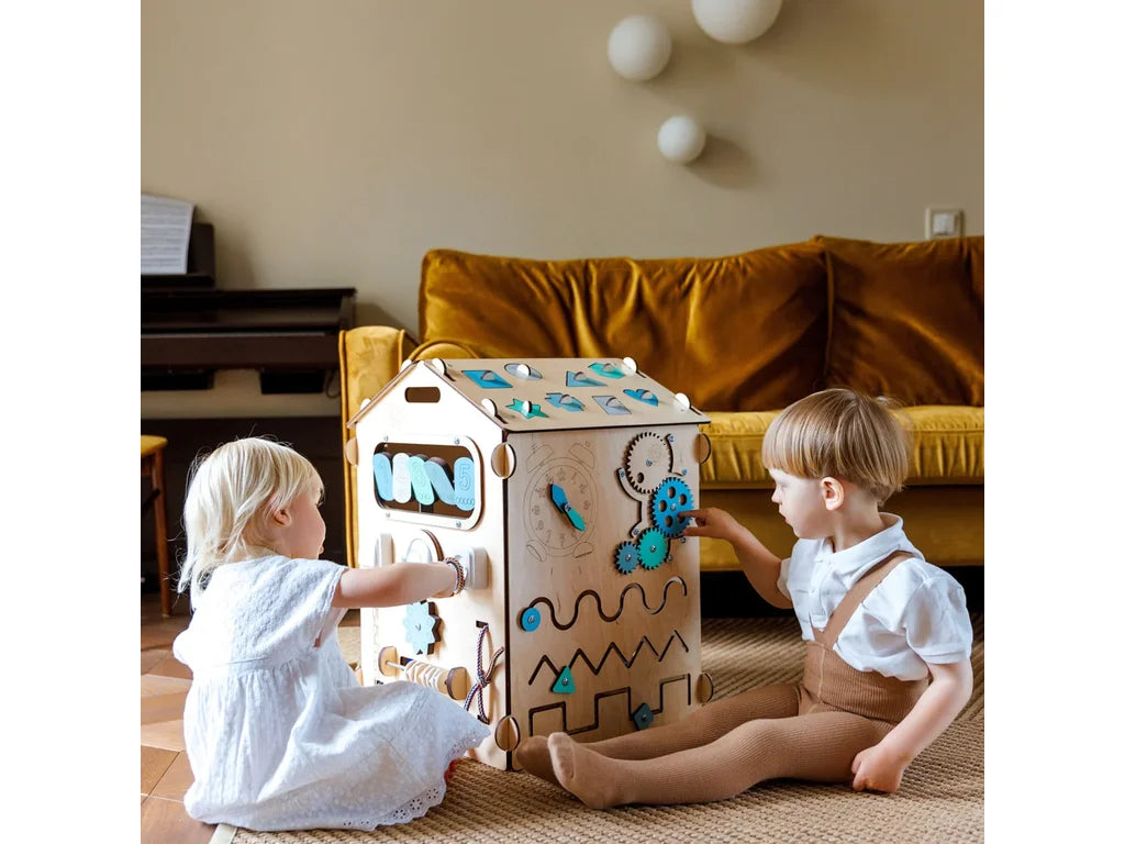 Mint Busy Board House – 6-Panel Montessori Activity Playhouse, Limited Edition