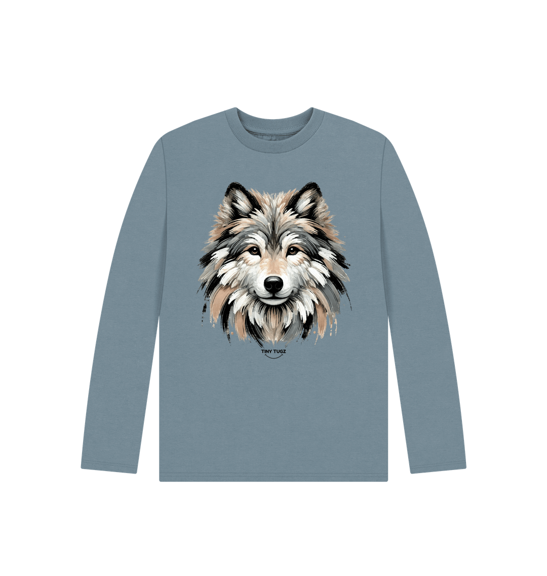 Stone Blue Printed Kids T-Shirt