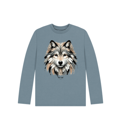 Stone Blue Printed Kids T-Shirt