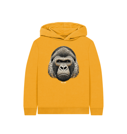 Mustard Printed Kids Hoodie