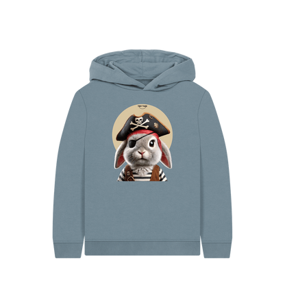 Stone Blue Printed Kids Hoodie