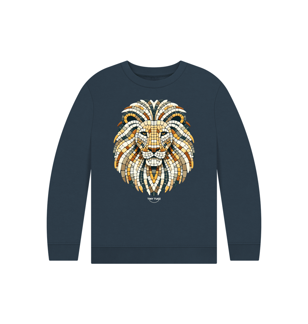 Navy Blue Printed Kids Jumper