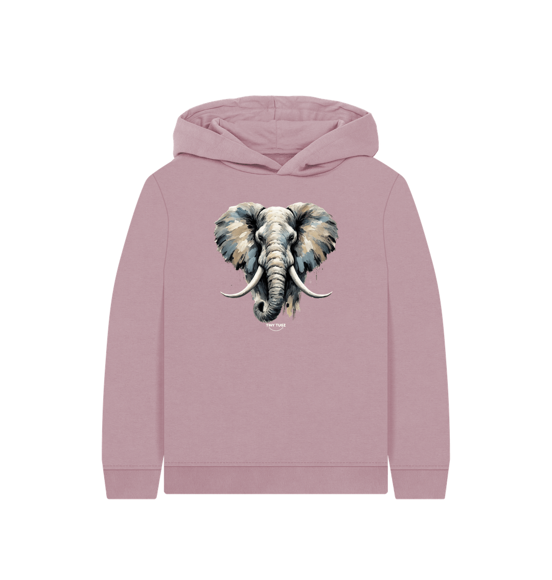 Mauve Printed Kids Hoodie