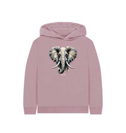 Mauve Printed Kids Hoodie